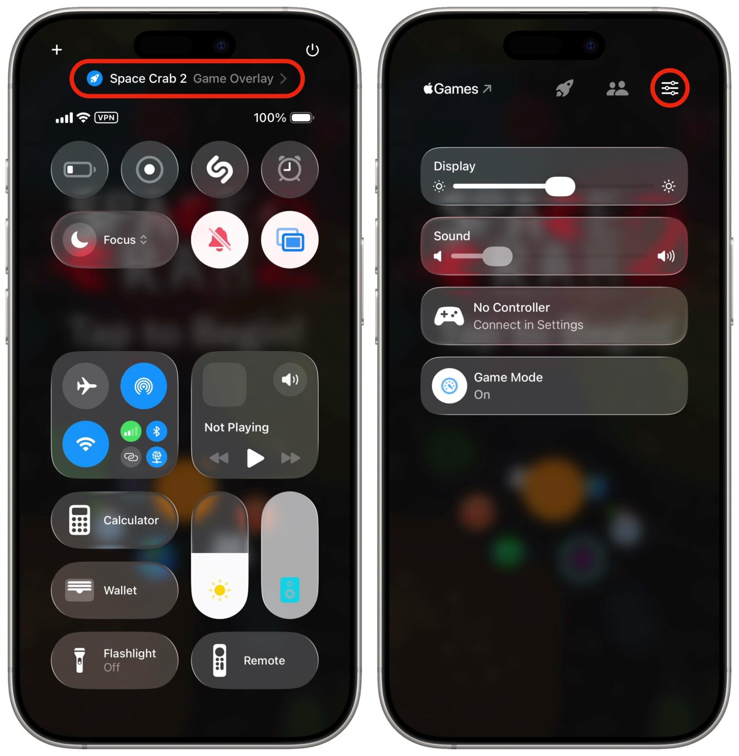 Bringing up the Game Overlay from Control Center