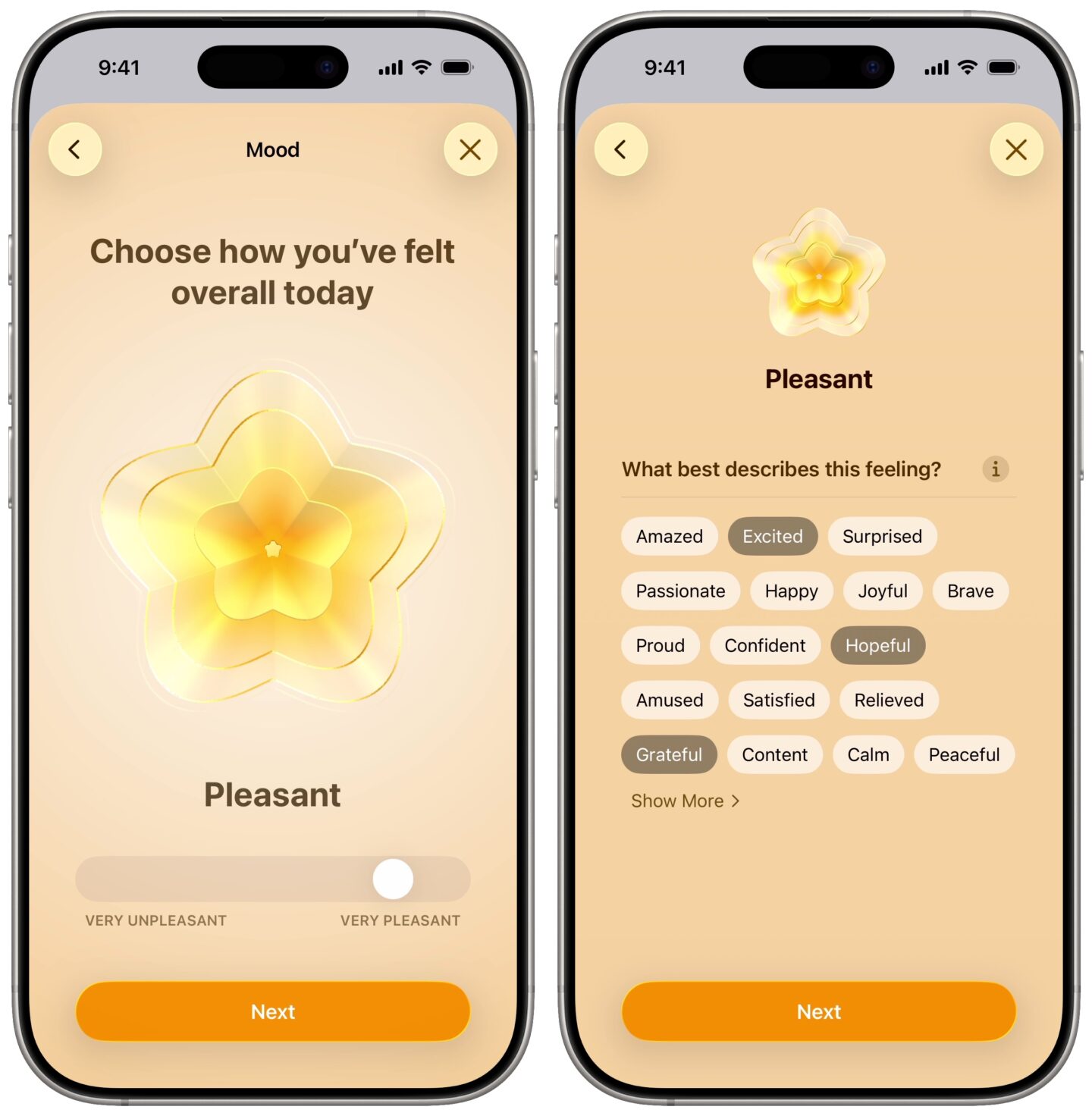 Picking a feeling for the mood tracker