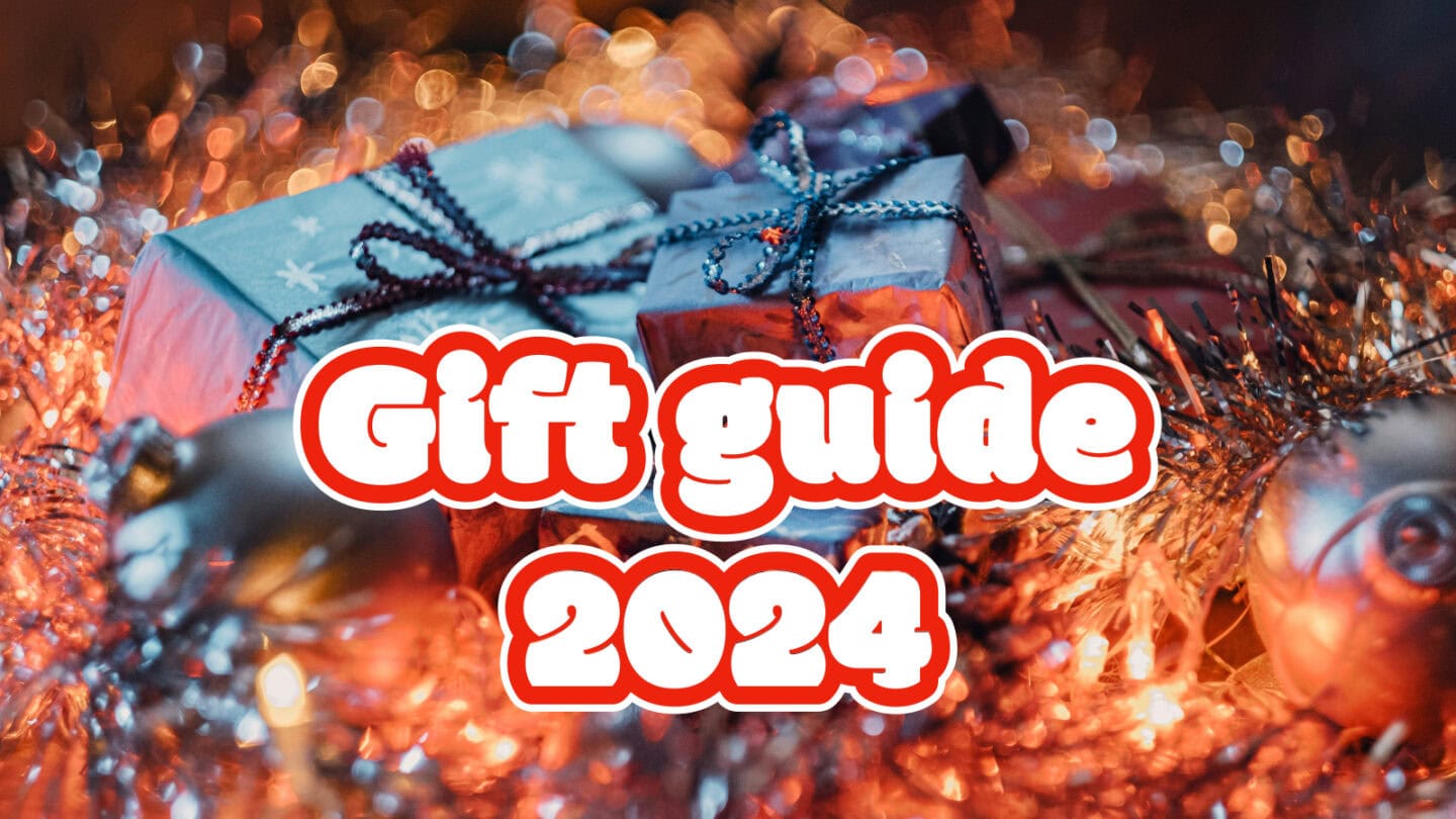 Photo of Christmas presents with the words "Gift guide 2024" to illustrate Cult of Mac's recommended holiday tech gifts
