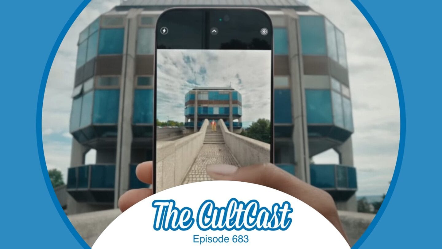 Image of iPhone with Camera app on it, along with The CultCast logo (episode 683)