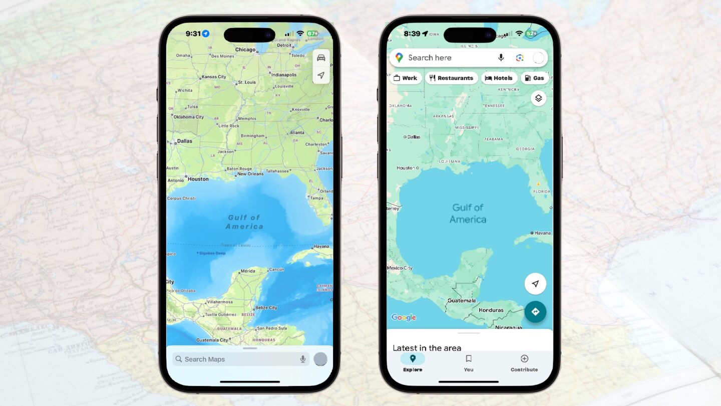 Gulf of America in Apple Maps and Google Maps