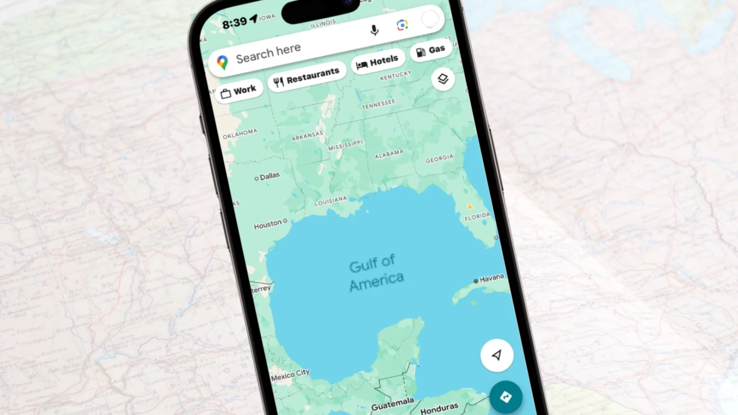 Gulf of America in Google Maps