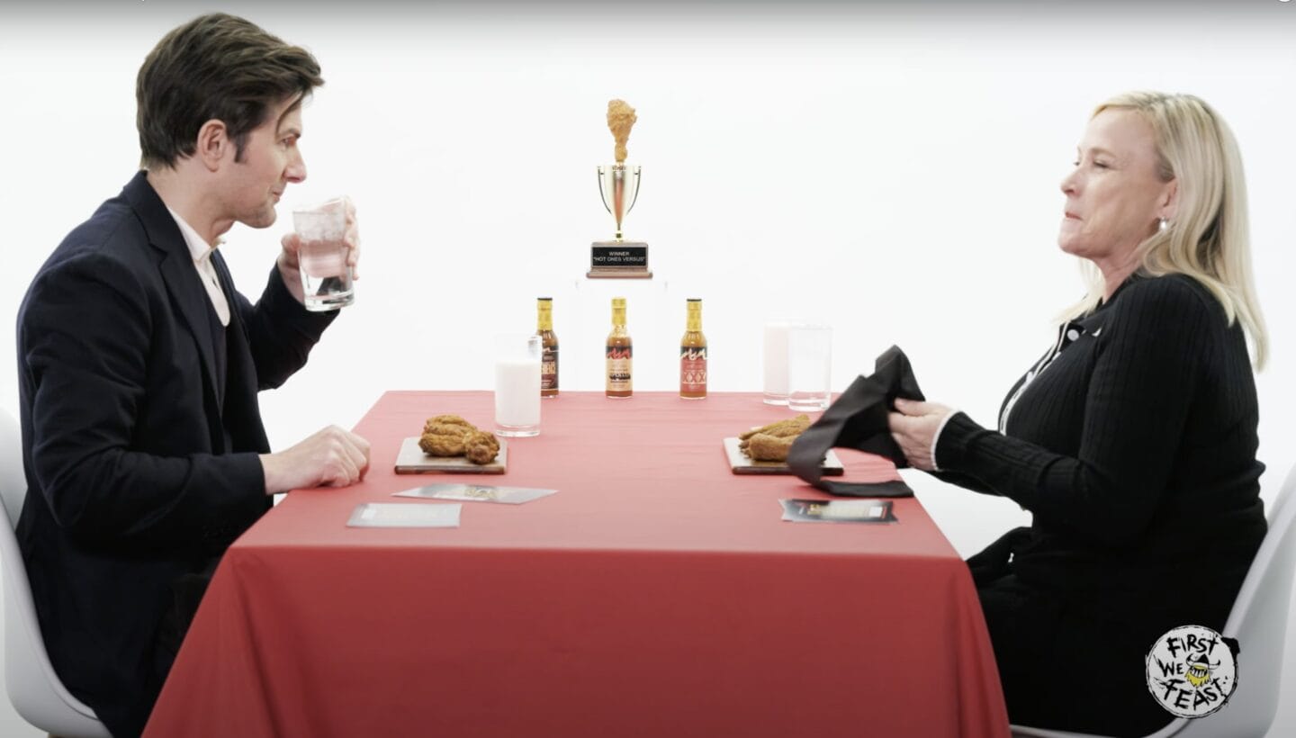 Severance stars on Hot Ones Versus