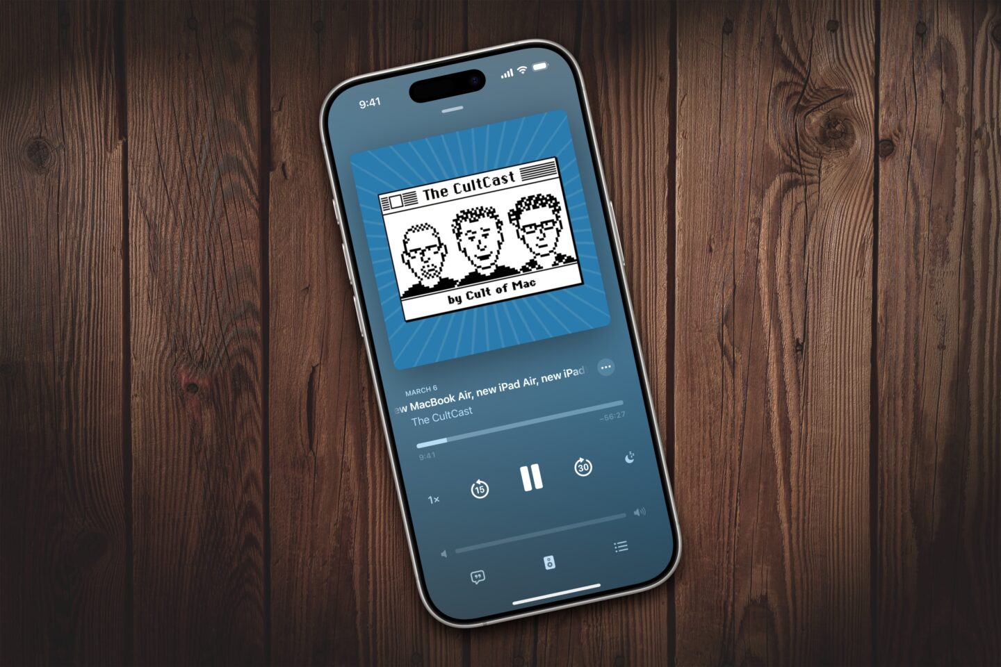 The CultCast Playing on Phone The CultCast playing on a phone