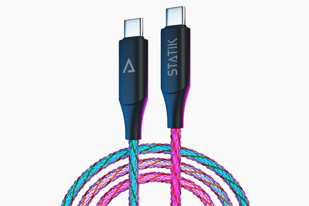 Product shot of Statik GloBright RGB charging cables
