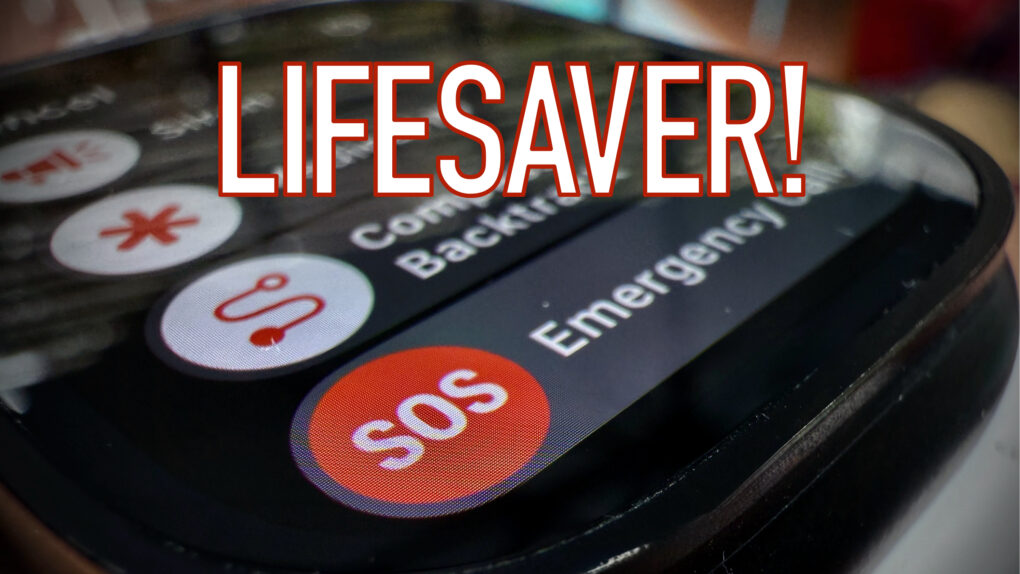 Apple Watch showing Emergency SOS feature.