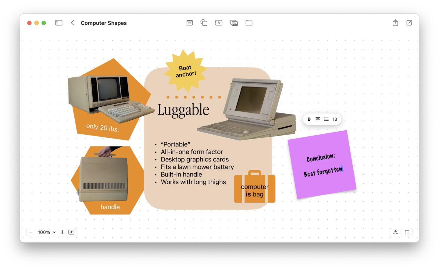 Adding a purple sticky note to a Freeform board