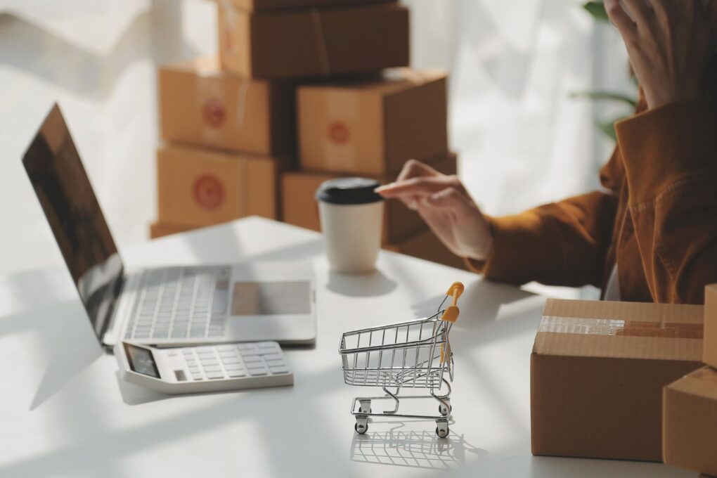 Photo of a person working on a laptop at a desk, used to illustrate the concepts explained in the Ultimate 2025 Amazon FBA course bundle.