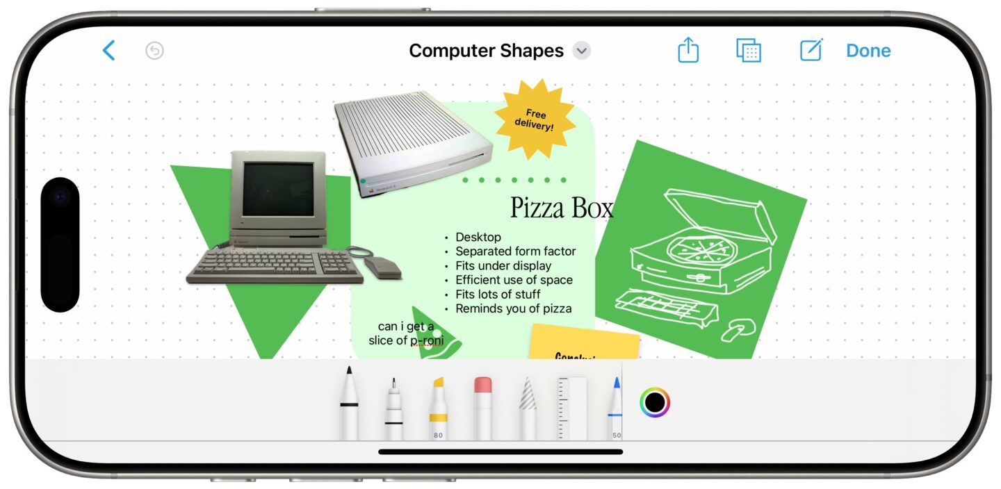 Adding a sketch to a board with Markup