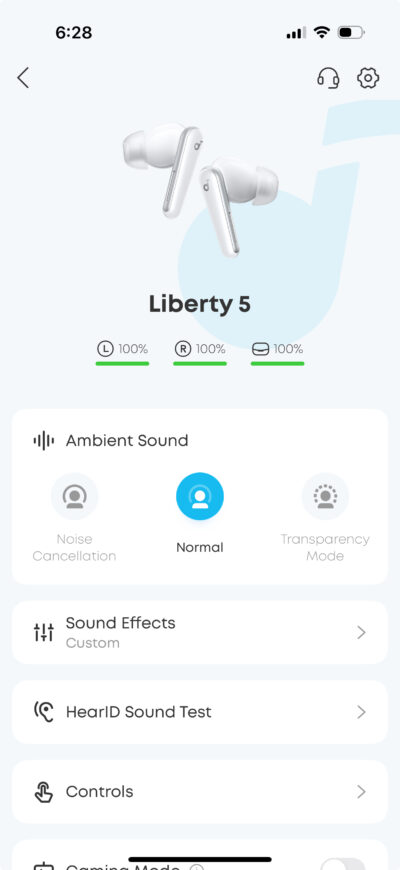 Soundcore app with Liberty 5