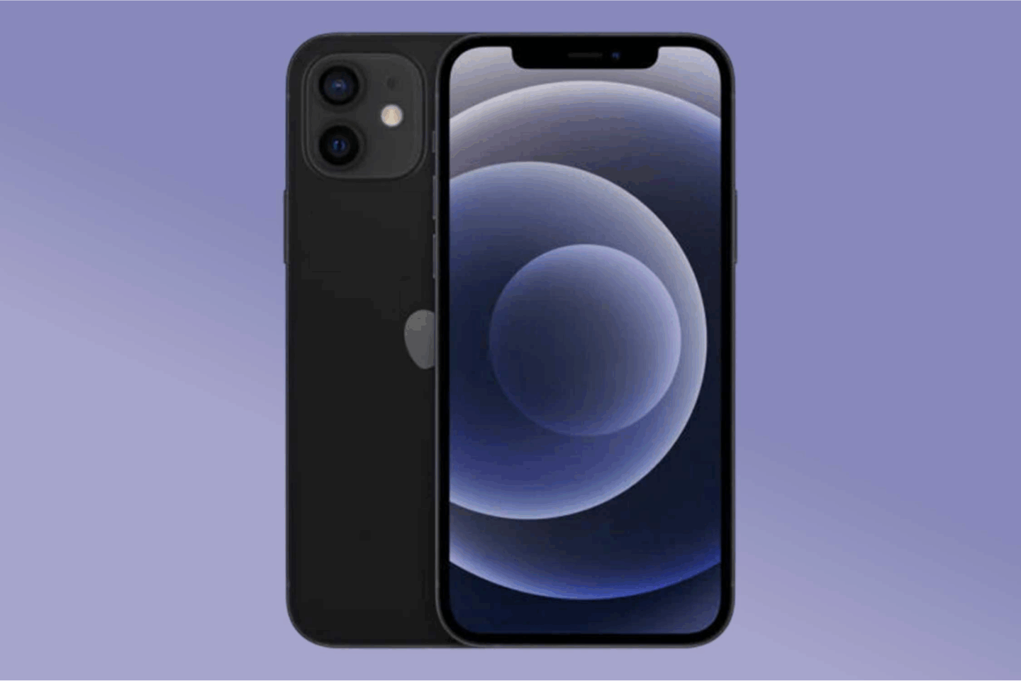 Photo os a black refurbished Apple iPhone 12