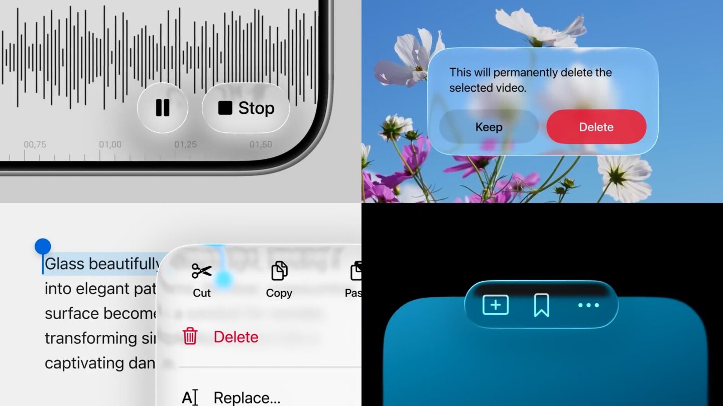 Liquid Glass user interface elements