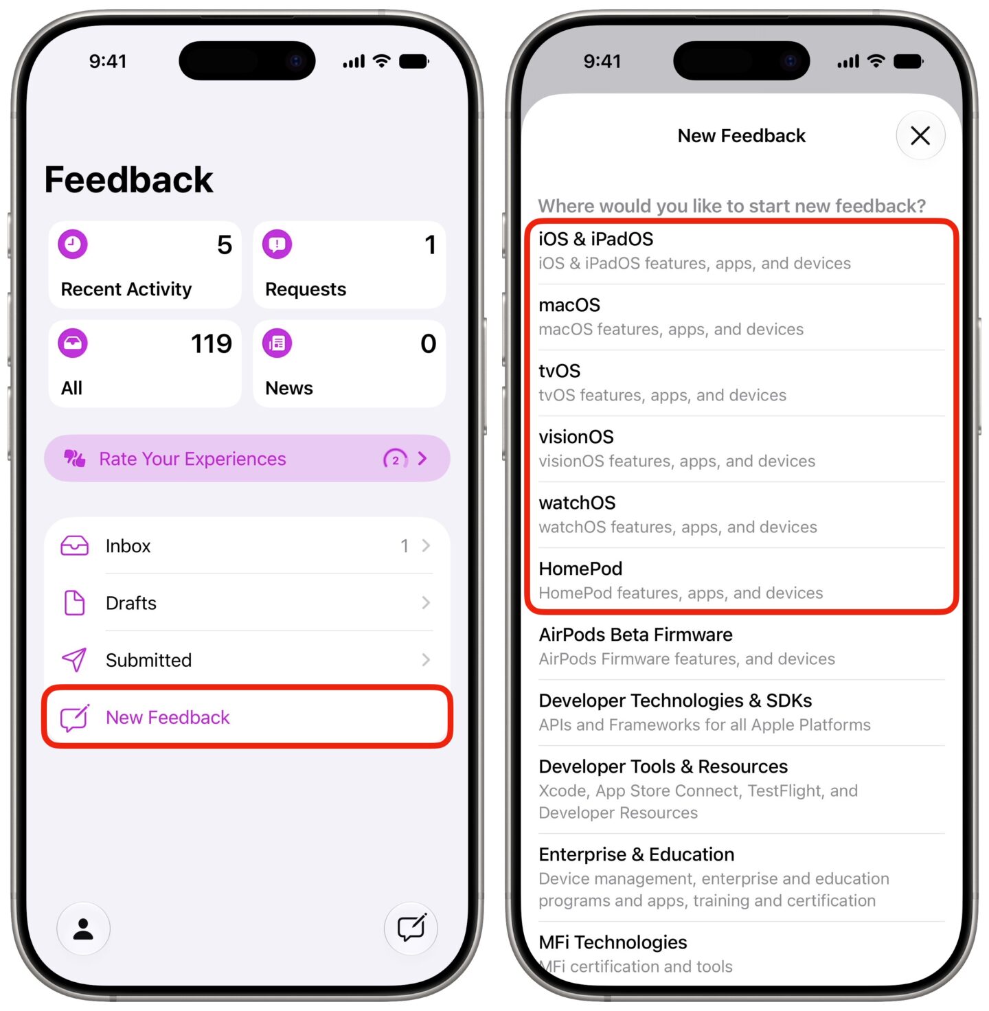 New Feedback Creating a new feedback