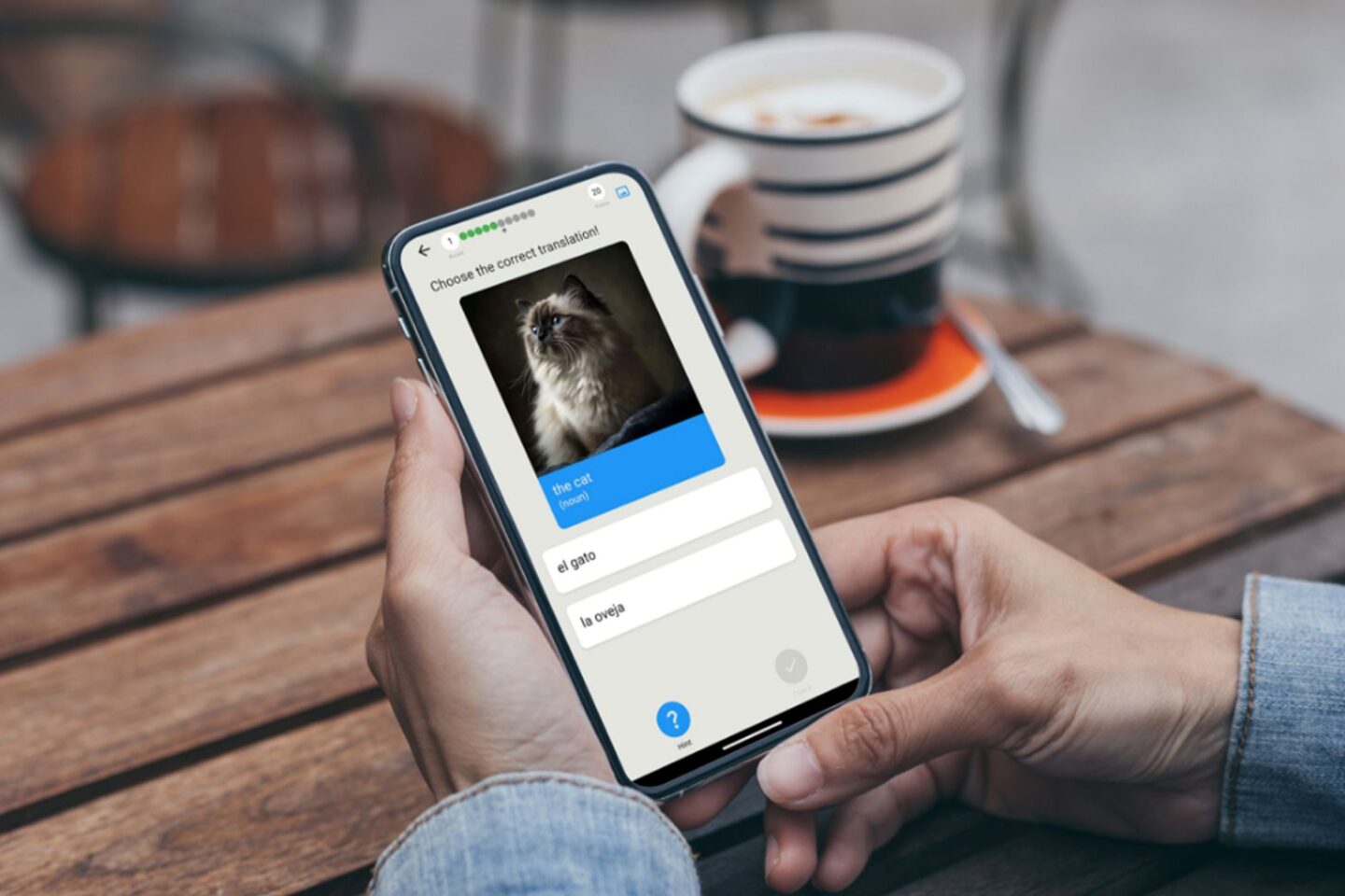 Qlango app on a mobile device.