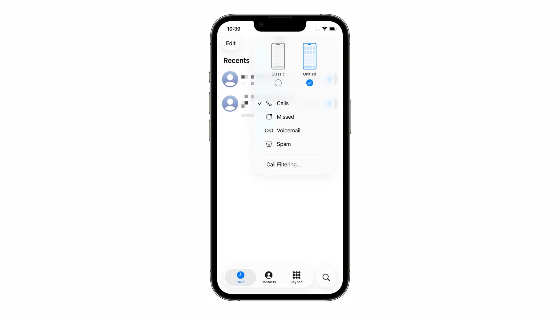 Ios 26 call log filtering Call log filtering in iOS 26
