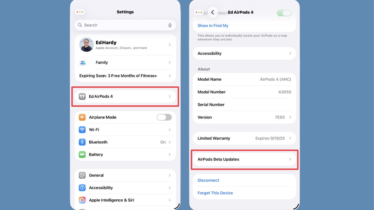 How to install AirPods firmware early: Step 2 and 3