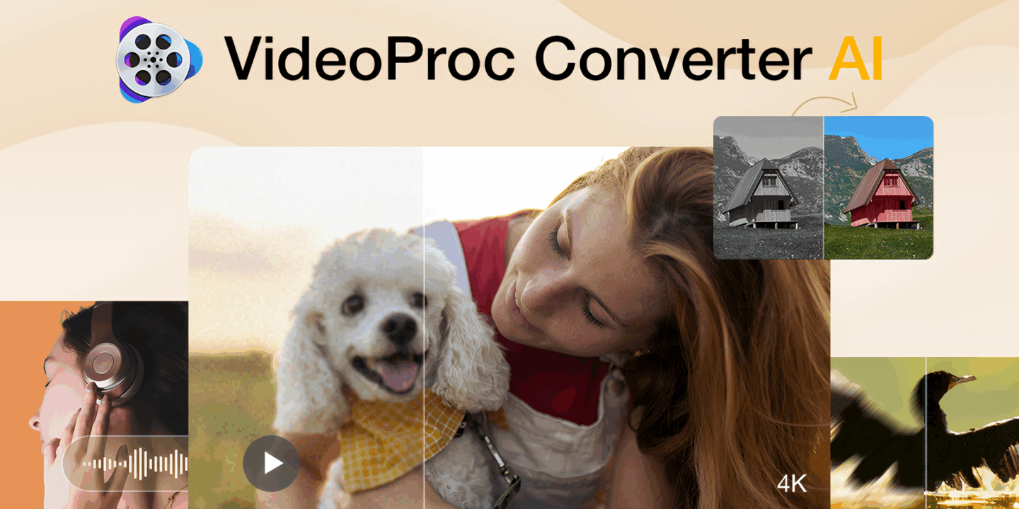 Screenshot of VideoProc Converter AI, a video quality enhancer app