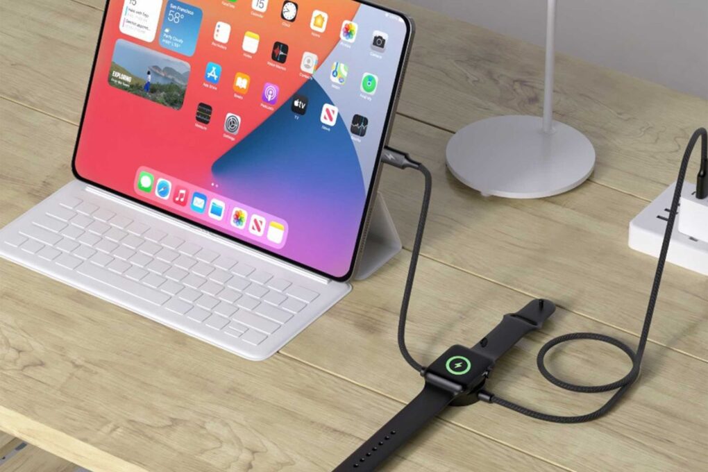 This two-in-one Apple Watch charging cable can juice up a USB-C iPhone or MacBook while it charges your smartwatch.