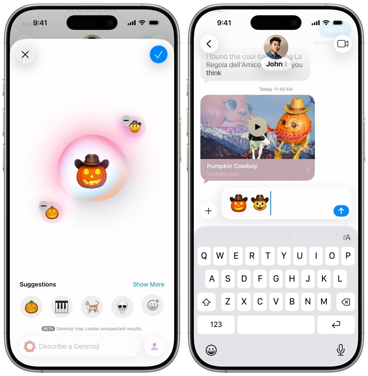 Creating a pumpkin cowboy emoji and a cowboy cat emoji