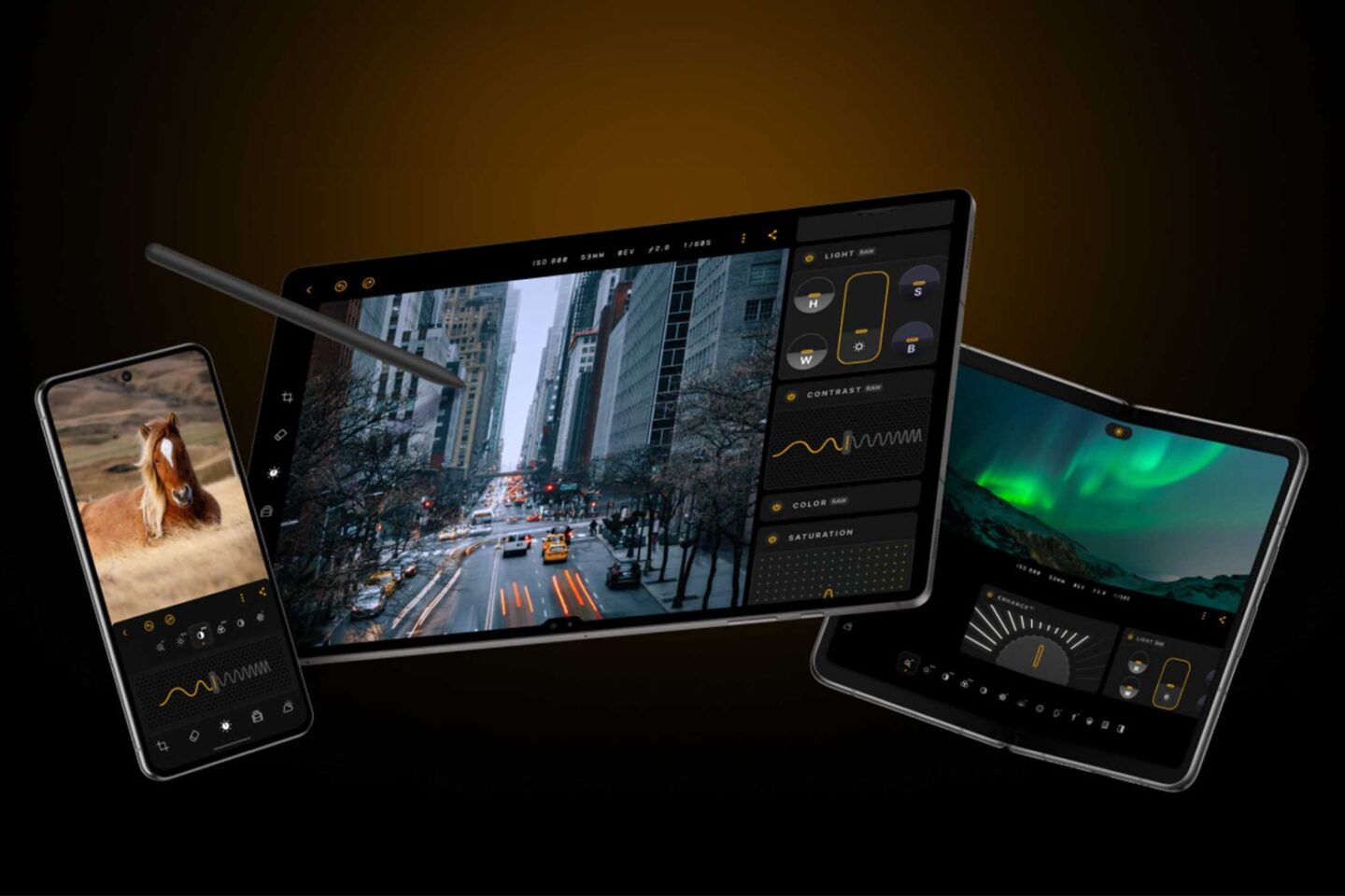 Photo of AI photo editor Luminar Mobile being used to edit pictures on iPhone, iPad and Vision Pro