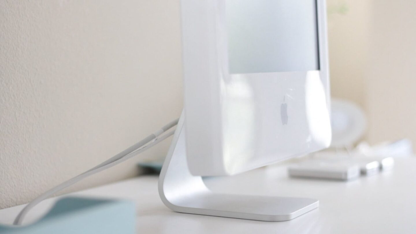 Photo of the iMac G5, which borrowed its design from the iPod