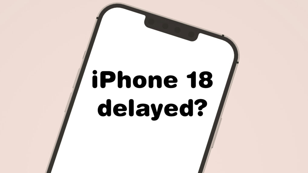 Image of an iPhone with white screen on pink background, with the words, 