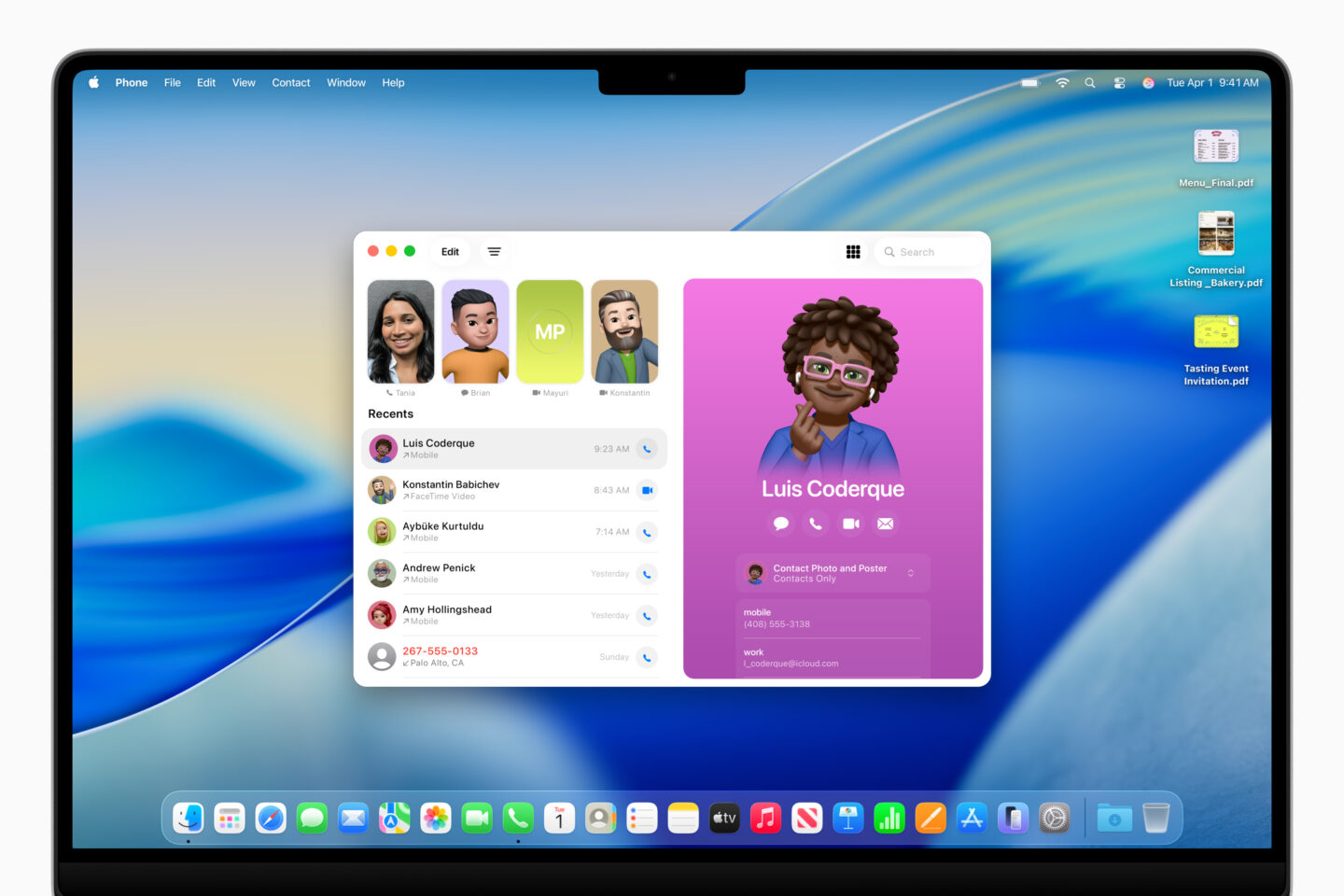 The Phone app in macOS Tahoe