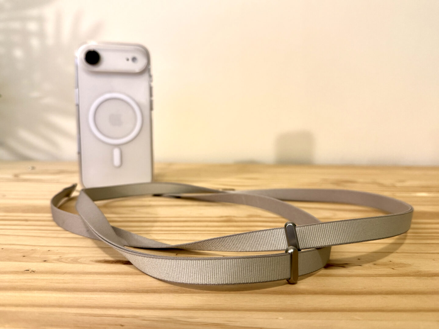 iPhone with crossbody strap