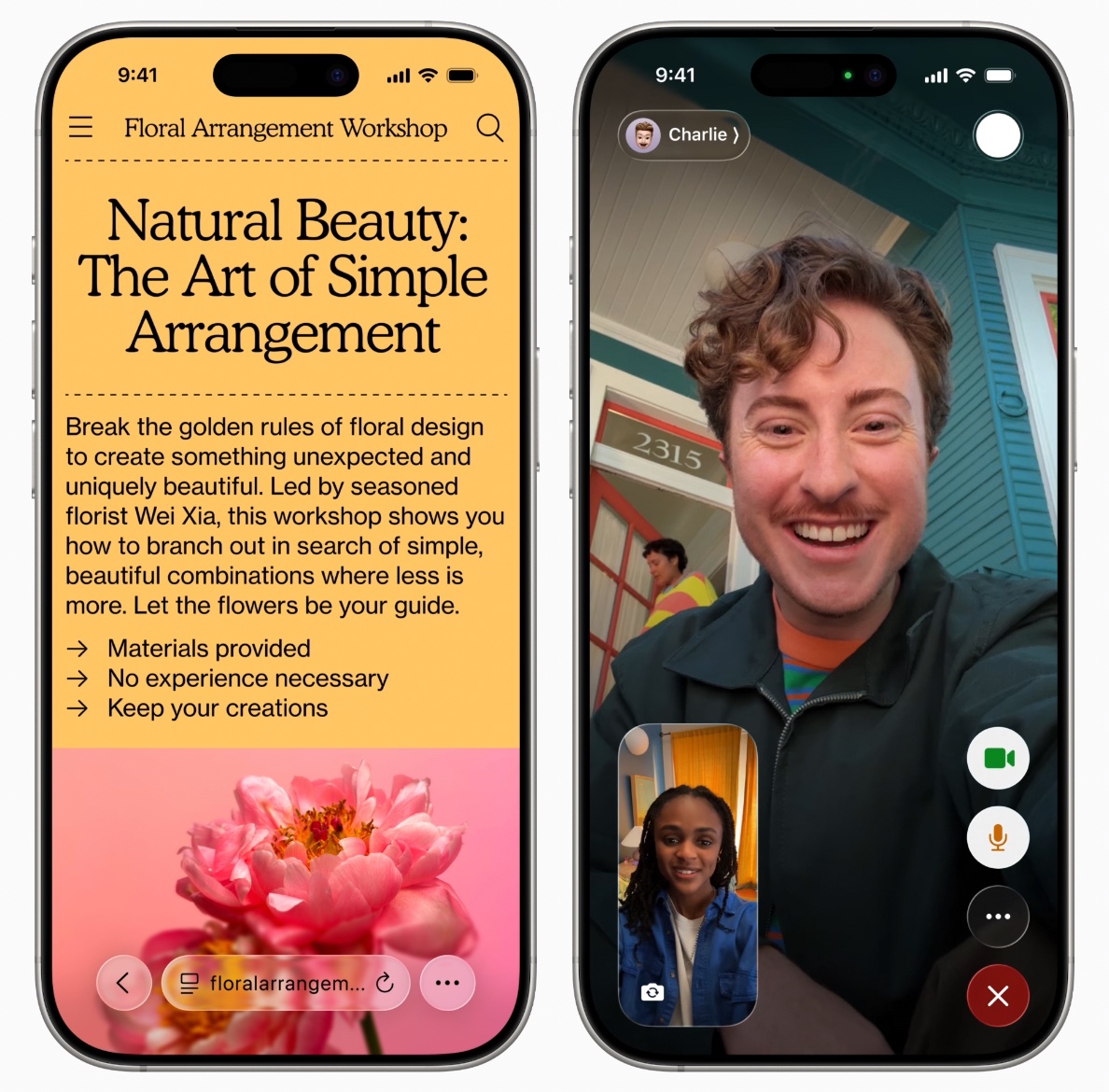 Safari and FaceTime in iOS 26, showing their new designs.
