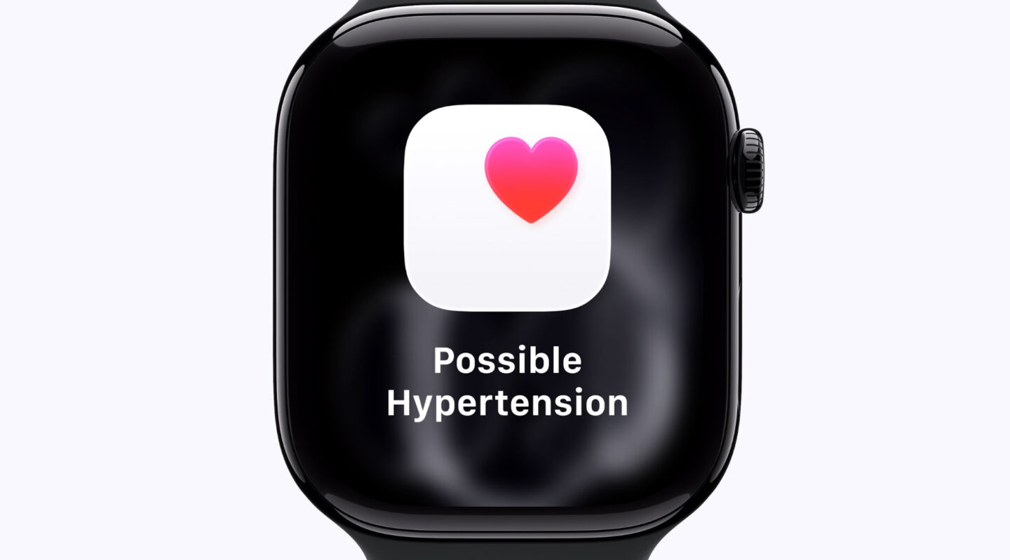 Apple watch showing a Possible Hypertension alert.