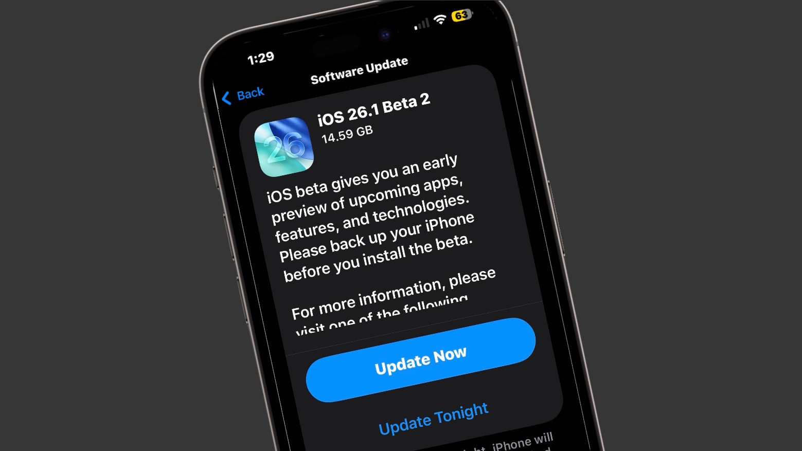 photo of Second iOS 26.1 and macOS Tahoe 26.1 betas go out to devs and the public image