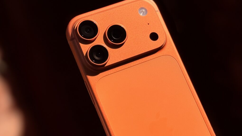Close-up photo of iPhone 17 Pro's camera array
