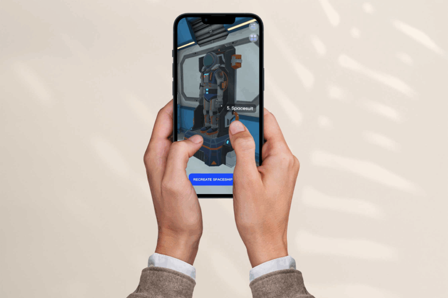 Person playing a memory game using the memoryOS app on an iPhone.