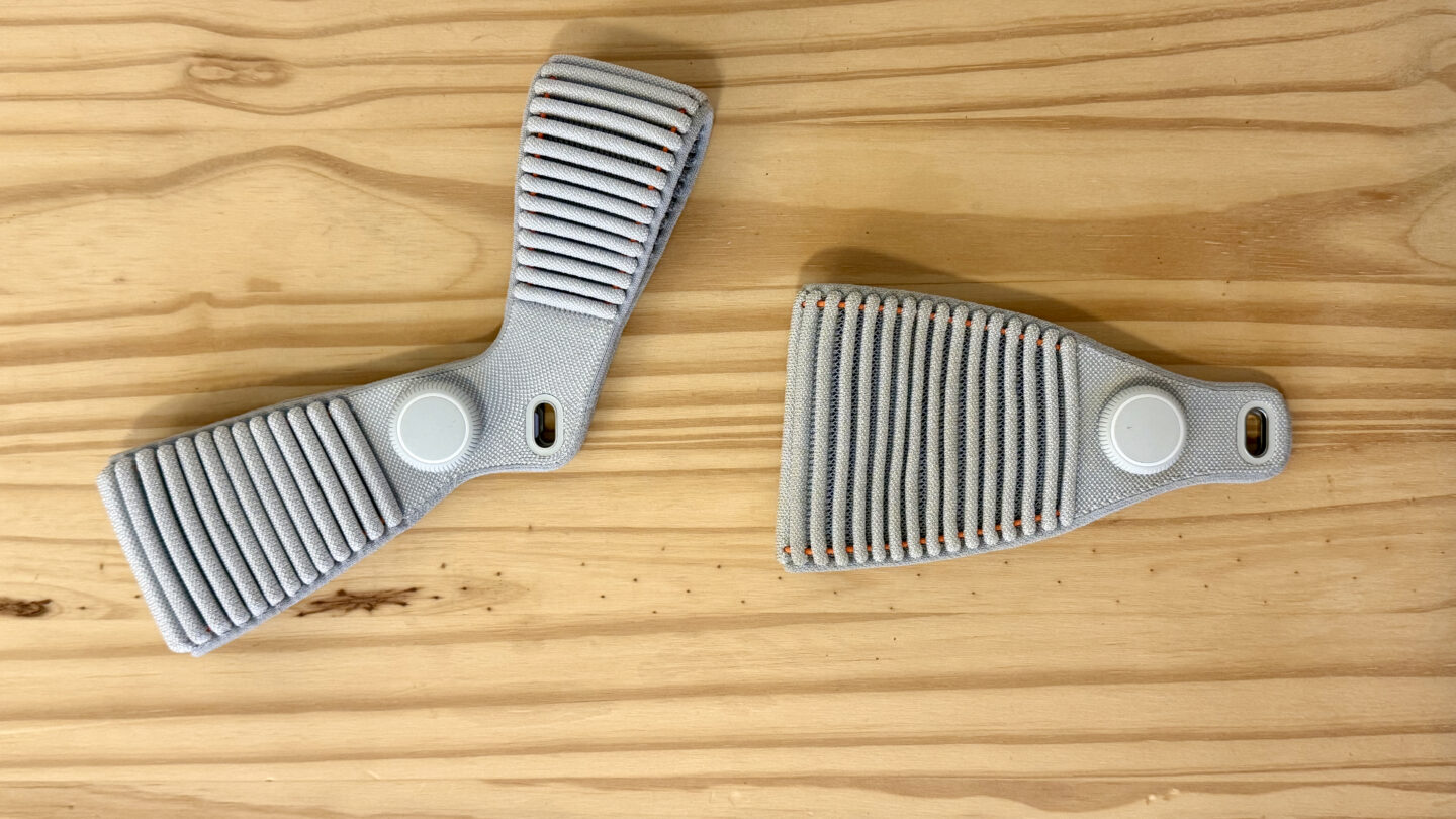 Dual and Solo Knit Bands Comparison between the Dual and Solo Knit Bands sitting on a table.