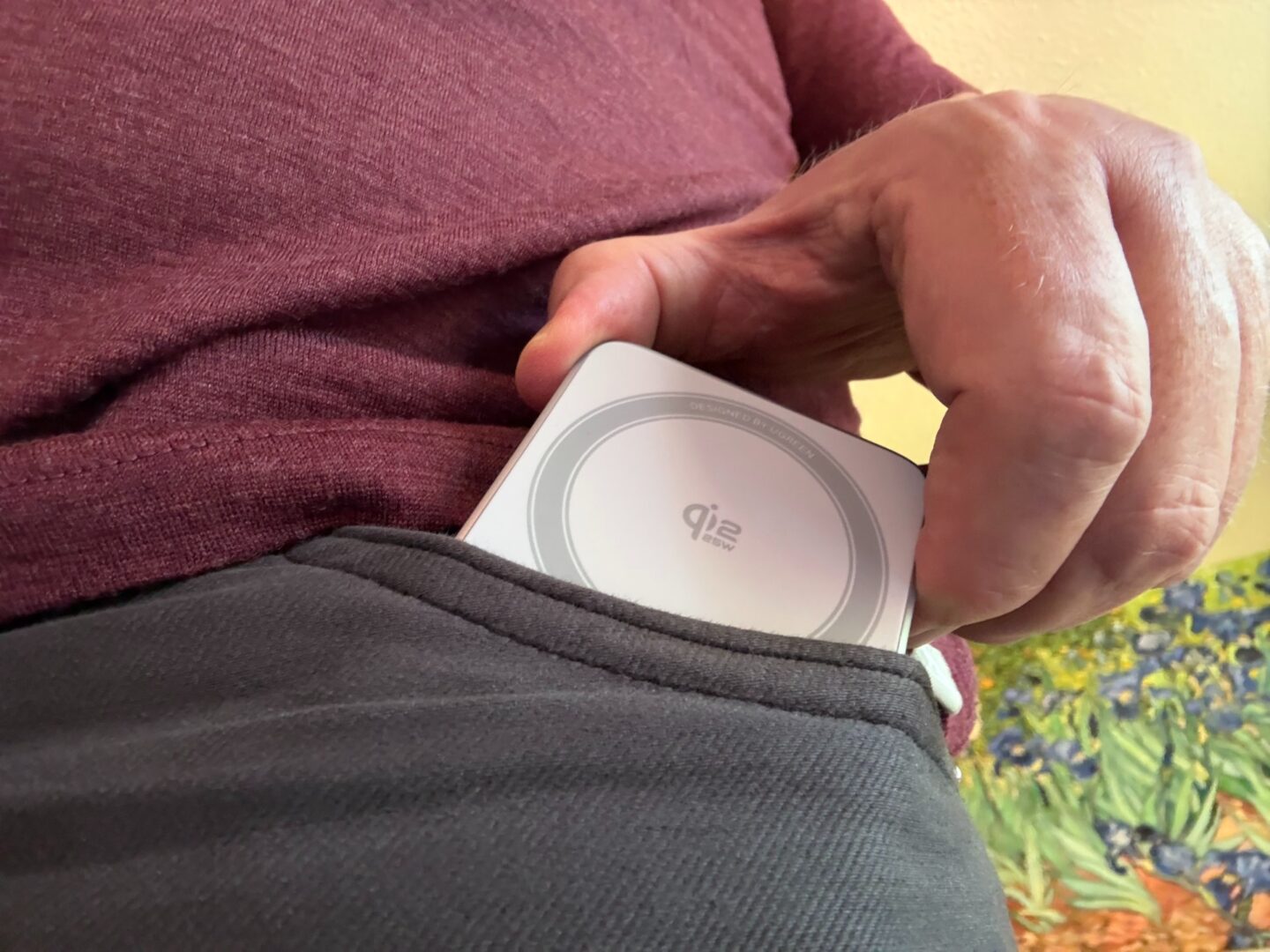 Ugreen MagFlow 3-in-1 charger in pocket