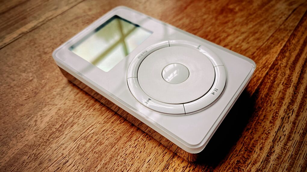 Photo of the original iPod, which launched on October 23, 2001.