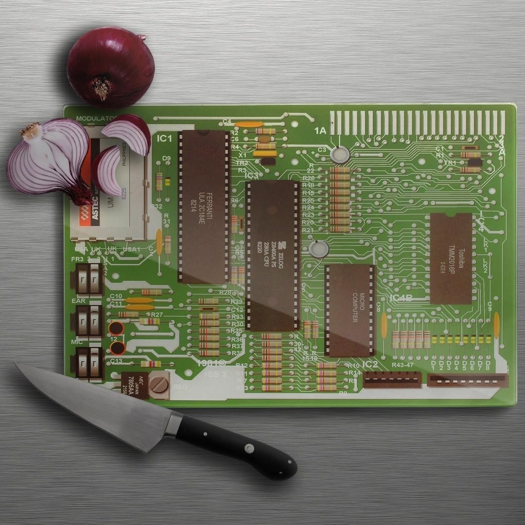 Motherboard chopping board with veg Oliphant Motherboard chopping board with veg