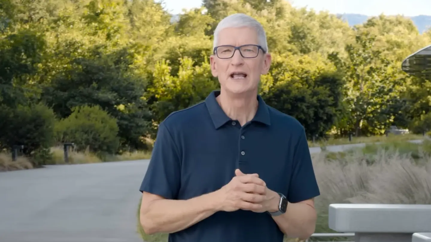 Photo of Apple CEO Tim Cook during 2025 iPhone product launch event, used to illustrate story about his possible retirement and Apple's search for its next CEO.