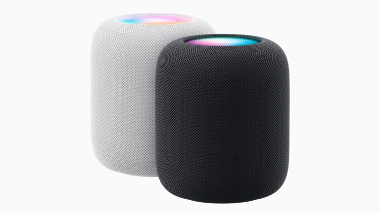 Product image of Apple HomePod in white and midnight, used to illustrate HomePod deal.
