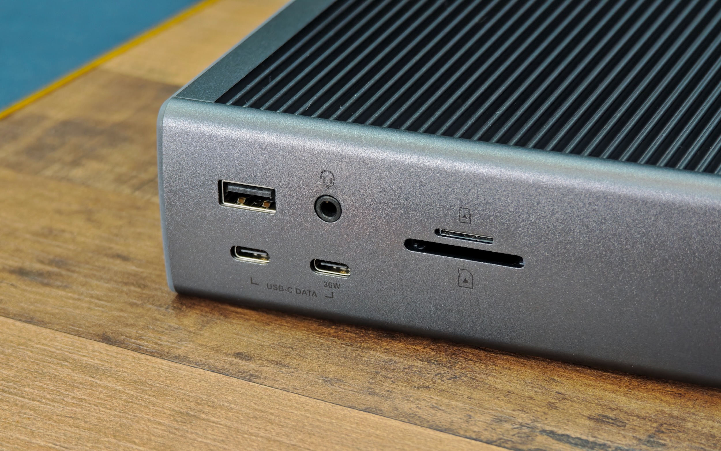 Close up of CalDigit TS5 Plus front