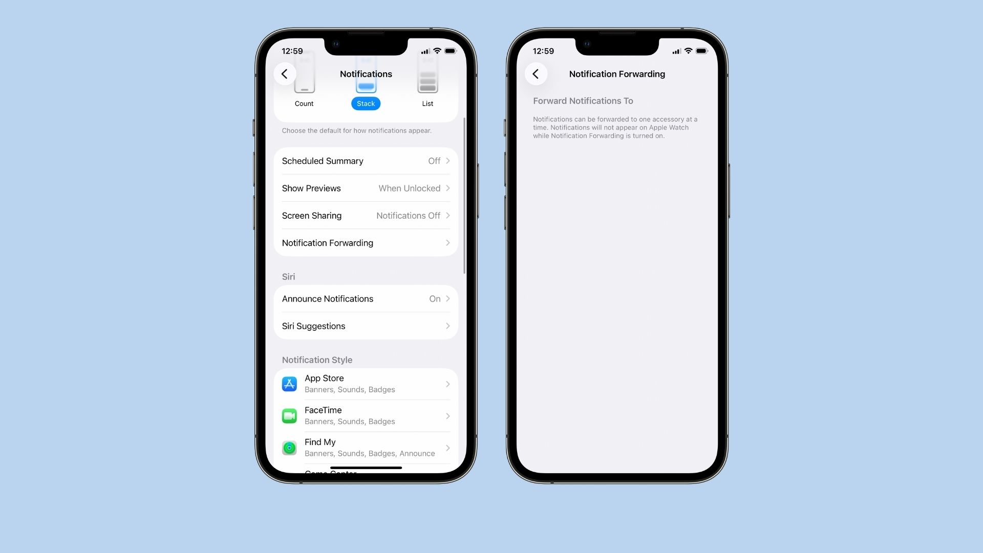 Notification Forwarding in iOS 26.3 beta 1.