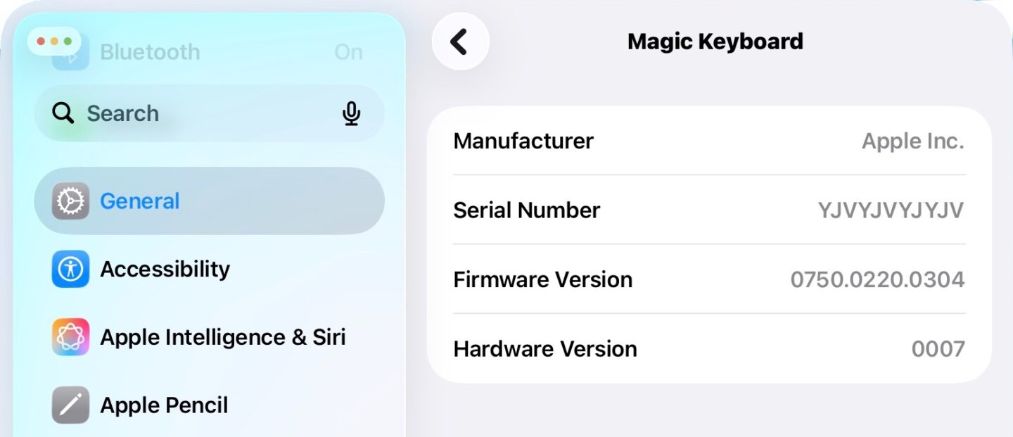 Locate firmware on Apple Magic Keyboard for iPad