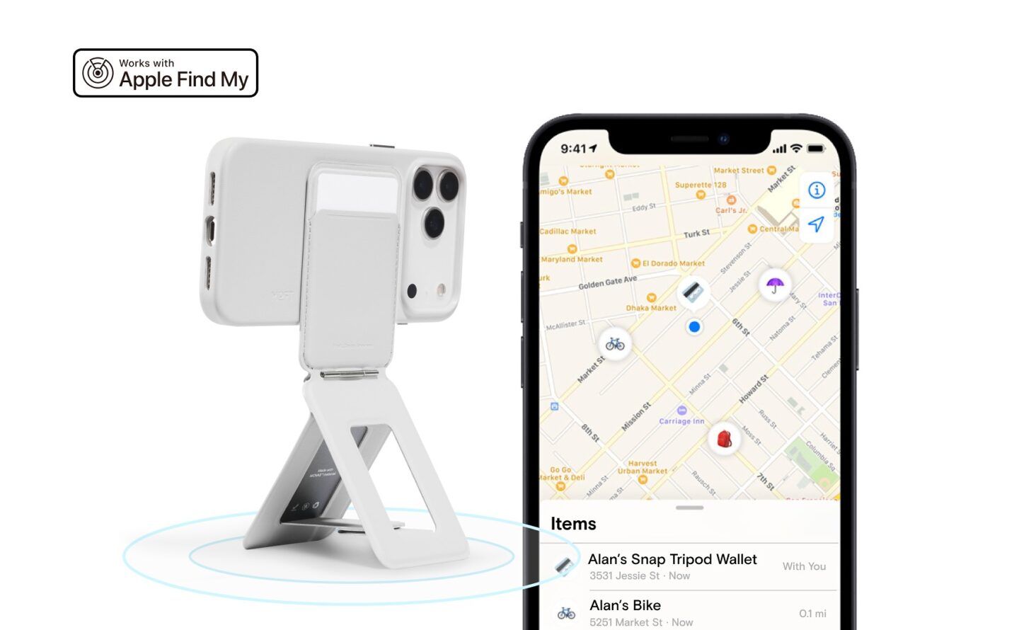 Moft trackable tripod wallet