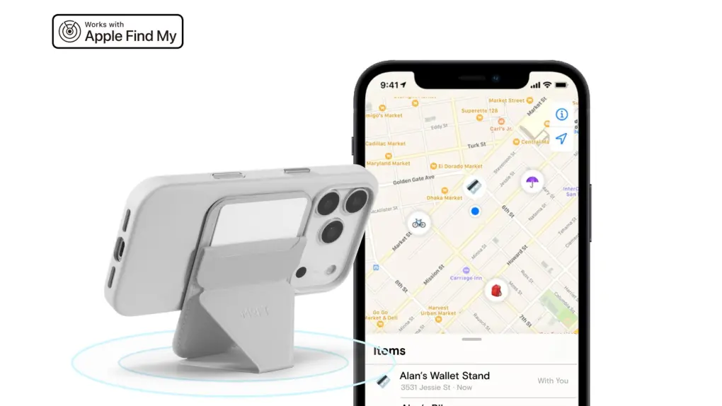 Moft trackable wallet stand