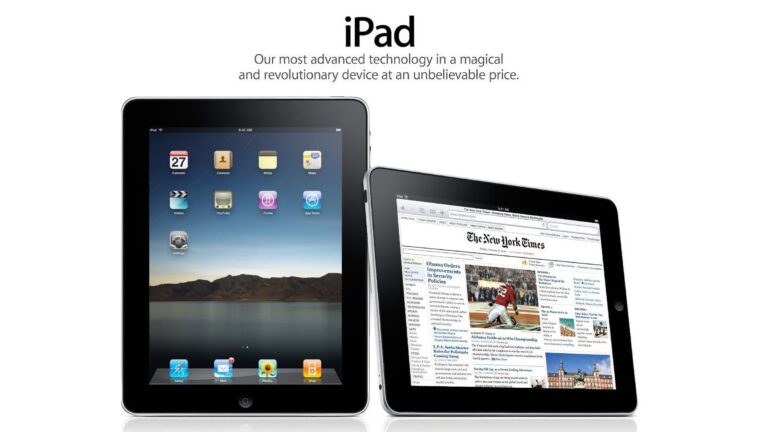 Image from Apple.com showcasing the just-unveiled iPad, with the words 