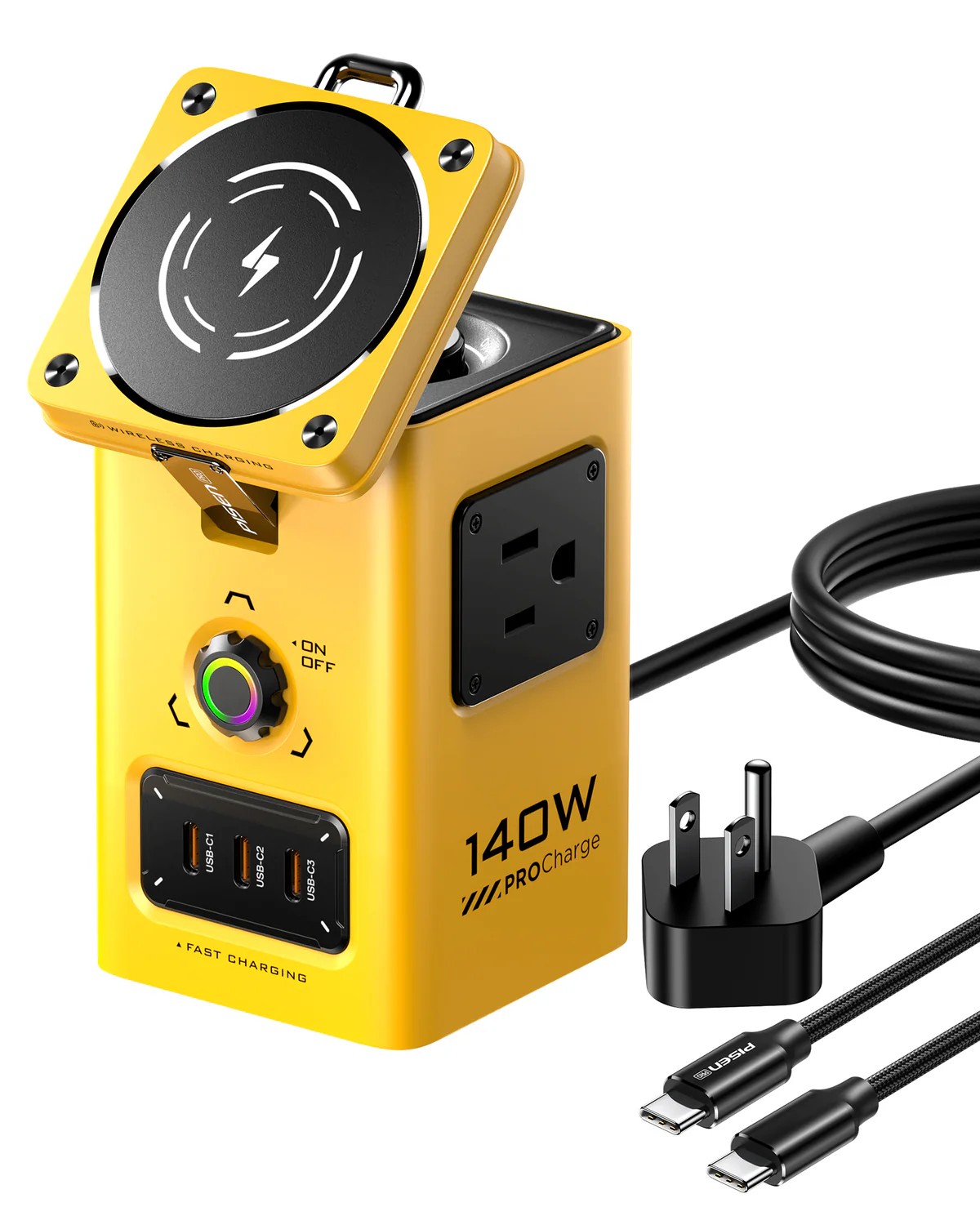 Pisen 140W Mega Chargingf Hub in yellow Pisen 140W Mega Chargingf Hub in yellow