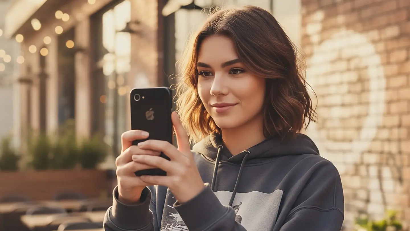 AI image of a person holding an iPhone 4, used to illustrate a story about why Gen Z embraces Apple's retro classic handset.