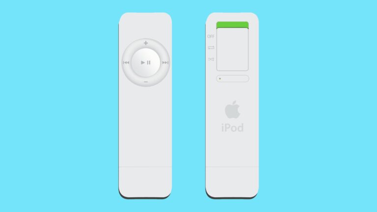 Photo showing front and back of the iPod shuffle