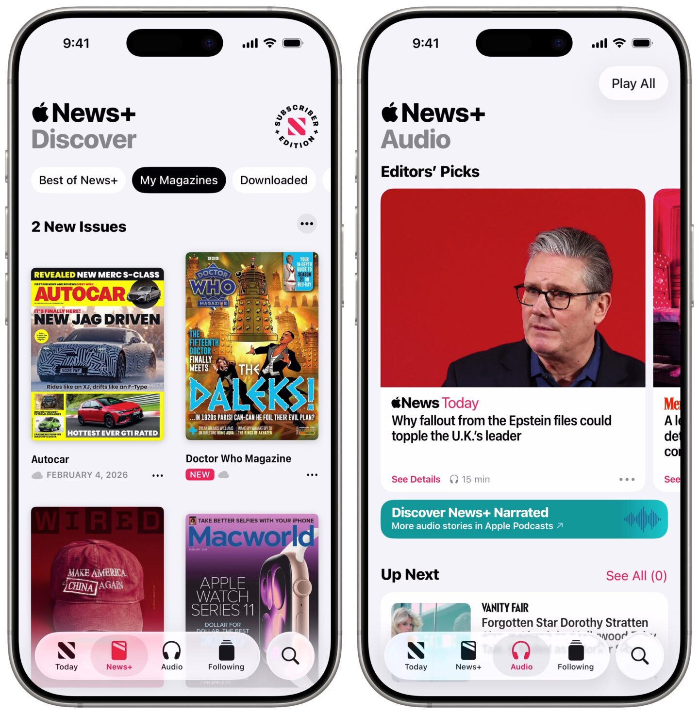 Apple News Magazines and Audio stories