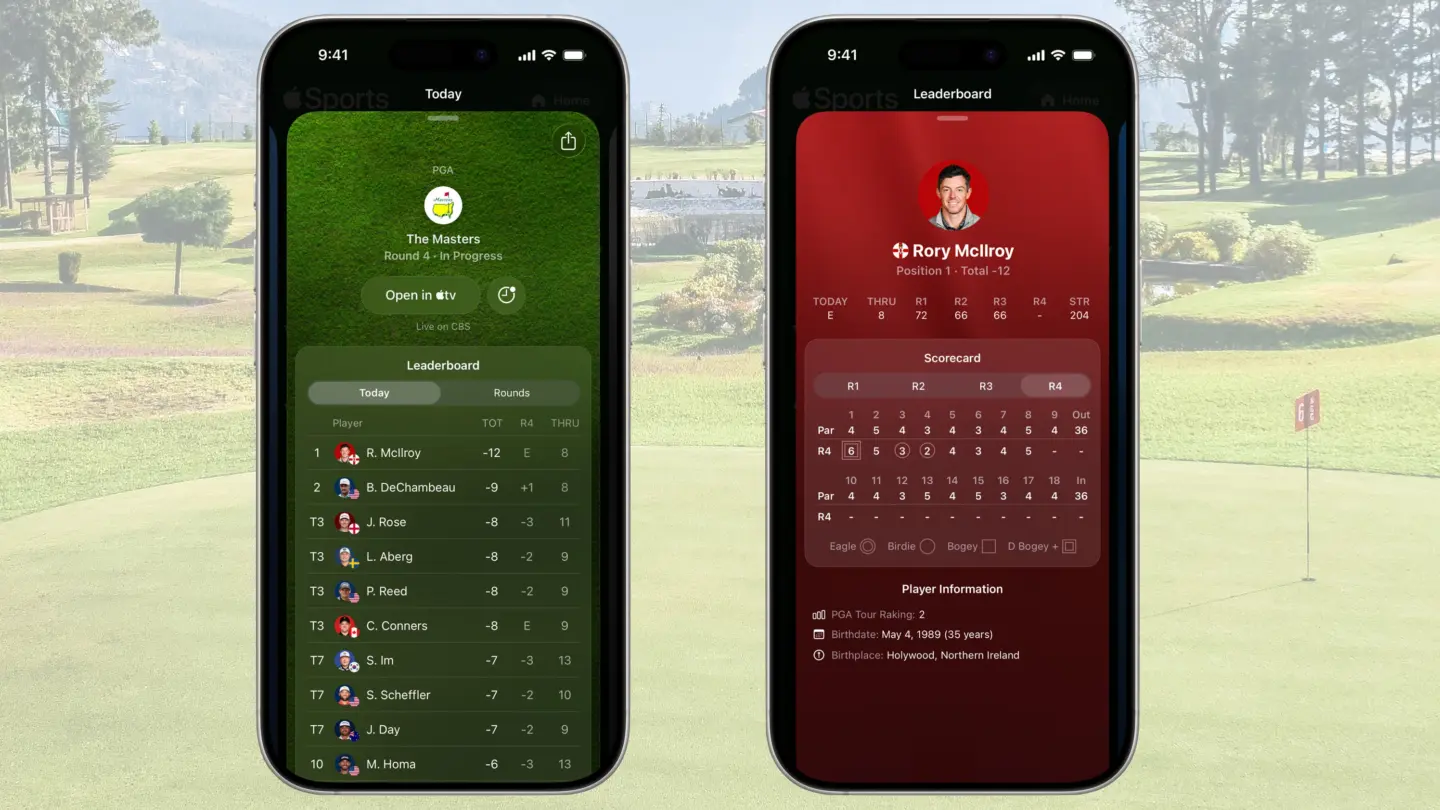 Apple Sports app tees off with golf coverage